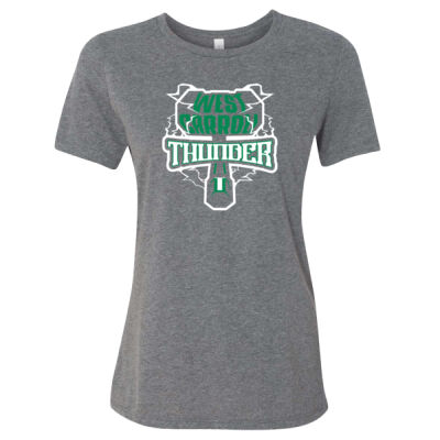 West Carroll Thunder Logo 1 - Women’s Relaxed Fit Heather CVC Tee Thumbnail