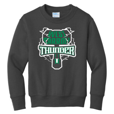 West Carroll Thunder Logo 1 - Youth Core Fleece Crewneck Sweatshirt Thumbnail