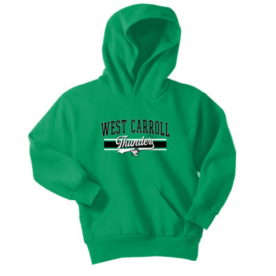 West Carroll Thunder Logo 2 - Youth Core Fleece Pullover Hooded Sweatshirt Thumbnail