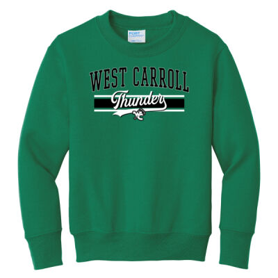 West Carroll Thunder Logo 2 - Youth Core Fleece Crewneck Sweatshirt Thumbnail