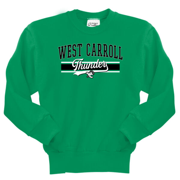 West Carroll Thunder Logo 2 - Youth Core Fleece Crewneck Sweatshirt Thumbnail