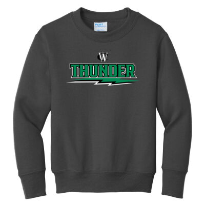 West Carroll Thunder Logo 3 - Youth Core Fleece Crewneck Sweatshirt Thumbnail