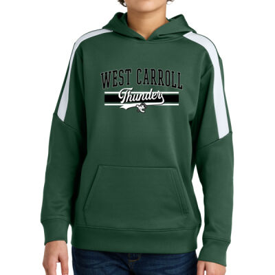 West Carroll Thunder Logo 2 - Youth Sport Wick ® Fleece United Pullover Hoodie Thumbnail