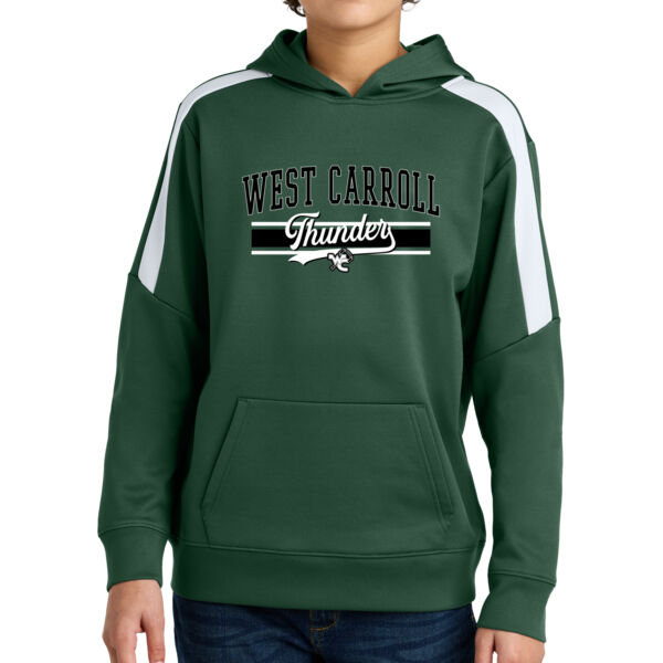 West Carroll Thunder Logo 2 - Youth Sport Wick ® Fleece United Pullover Hoodie Thumbnail